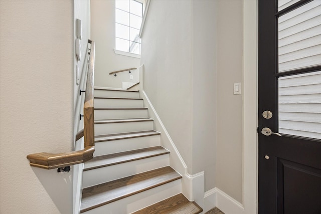 6018 Maxie St Unit B, Houston, TX 77007 - stairway with baseboards
