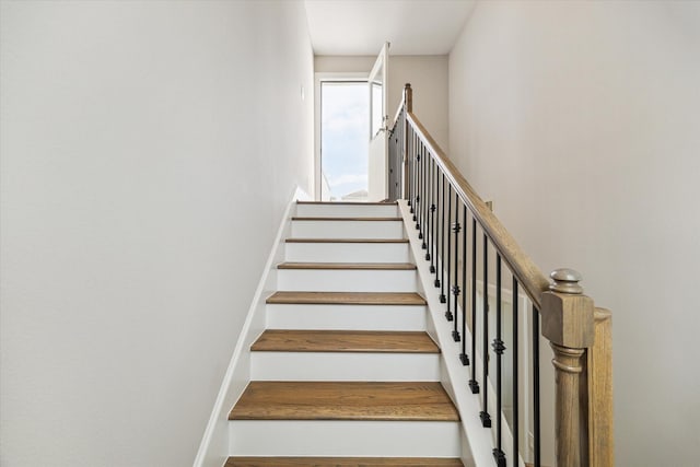 6018 Maxie St Unit B, Houston, TX 77007 - stairs featuring baseboards