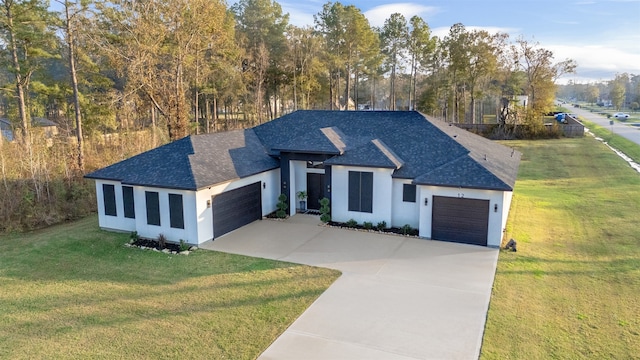 12 Rd 662, Dayton, TX 77535 - modern home featuring a garage, roof with shingles, and stucco siding