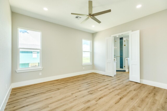 591 Pompano Dr, Freeport, TX 77541 - spare room featuring wood finished floors, ceiling fan, and recessed lighting