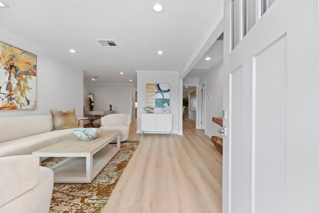 4406 Merwin St, Houston, TX 77027 - living area with light wood-type flooring and recessed lighting