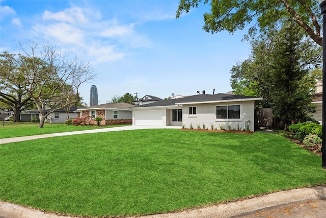 4406 Merwin St, Houston, TX 77027 - ranch-style home with concrete driveway, a garage, and brick siding