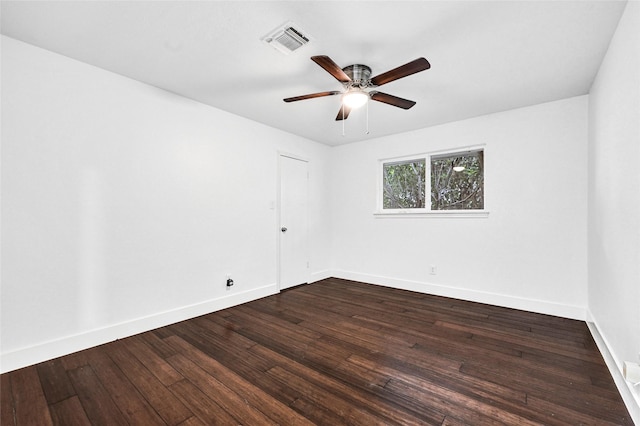 15702 Congo Ln, Jersey Village, TX 77040 - unfurnished room with ceiling fan and dark wood finished floors