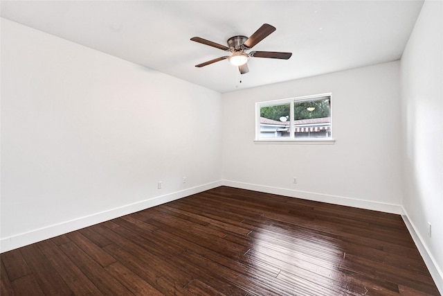 15702 Congo Ln, Jersey Village, TX 77040 - empty room with dark wood finished floors and a ceiling fan