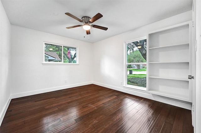 15702 Congo Ln, Jersey Village, TX 77040 - unfurnished room with dark wood finished floors and ceiling fan