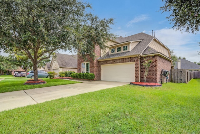 6103 Timbermoss Ct, League City, TX 77573 - view of front of property featuring brick siding, concrete driveway, and a shingled roof