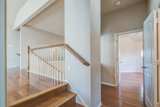 6103 Timbermoss Ct, League City, TX 77573 - staircase with wood finished floors and baseboards