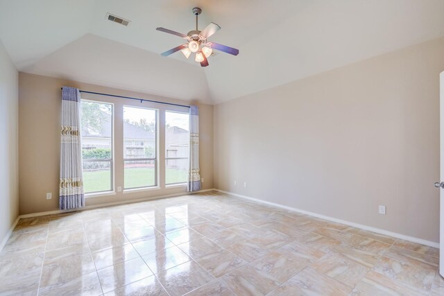 6103 Timbermoss Ct, League City, TX 77573 - empty room with ceiling fan and lofted ceiling