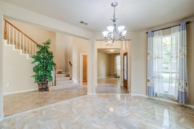 6103 Timbermoss Ct, League City, TX 77573 - entrance foyer featuring stairway and a chandelier