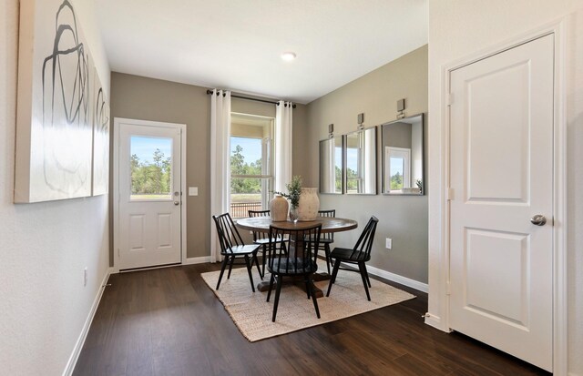 16415 Windy Cove Ct, Conroe, TX 77302 - dining room with dark wood-type flooring