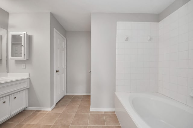 8030 Grow Ln, Houston, TX 77040 - bathroom featuring vanity, tile patterned flooring, and shower / bathtub combination