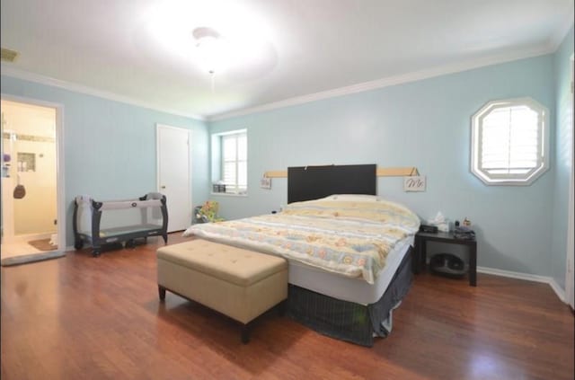 4107 Cypress Lake Dr, Spring, TX 77388 - bedroom with wood finished floors and ornamental molding
