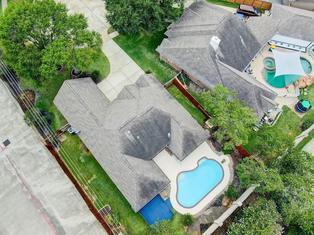 9847 Bestin Ln, Houston, TX 77065 - drone / aerial view of a pool area