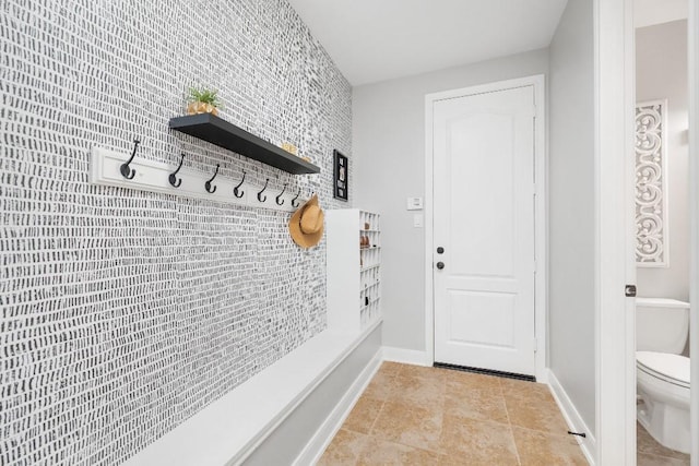 13839 Oak Fair Bnd, Cypress, TX 77429 - mudroom with baseboards and an accent wall