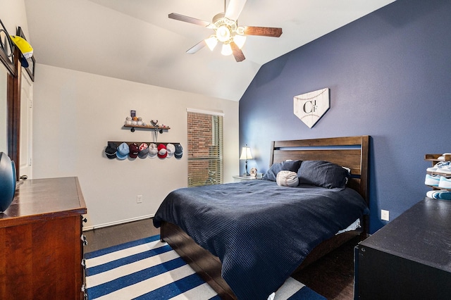 14730 Yellow Begonia Dr, Cypress, TX 77433 - bedroom featuring vaulted ceiling, carpet floors, and a ceiling fan