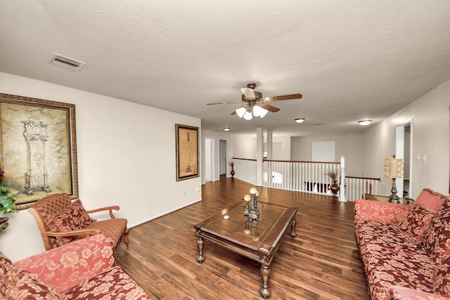 20718 Mansfield Bay Ln, Richmond, TX 77407 - living room with wood finished floors and a ceiling fan