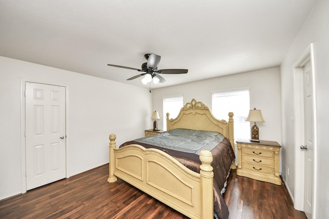 20718 Mansfield Bay Ln, Richmond, TX 77407 - bedroom featuring dark wood finished floors and ceiling fan