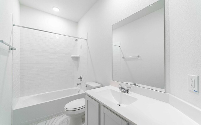 25035 Apricot Ct, Montgomery, TX 77316 - full bath with vanity, shower / bathtub combination, and marble finish floors