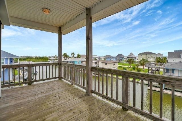 23002 Lunes St, Galveston, TX 77554 - deck with a residential view and a water view