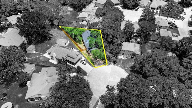 10610 Mills Prairie St, Houston, TX 77070 - aerial perspective of suburban area with property boundaries highlighted