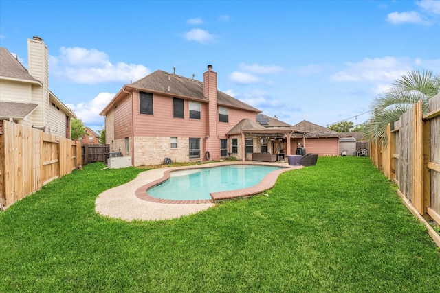 4318 Raintree Ct, Pasadena, TX 77505 - view of swimming pool featuring a fenced backyard and a patio