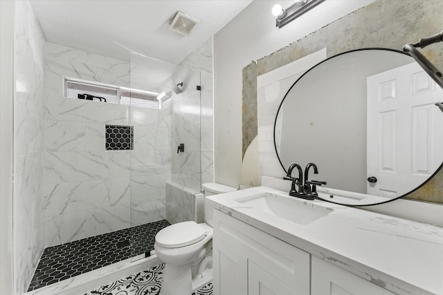 4318 Raintree Ct, Pasadena, TX 77505 - bathroom with vanity and a marble finish shower