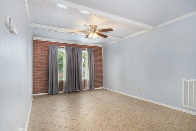 8806 Aberdeen Oaks Dr, Houston, TX 77095 - spare room with a ceiling fan and ornamental molding