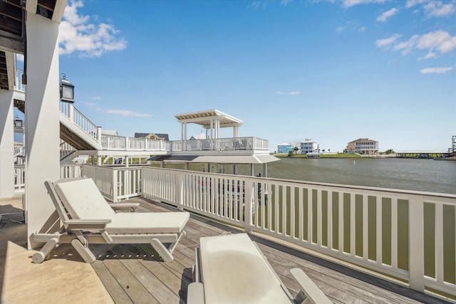 4107 Bluewing Teal Ct, Galveston, TX 77554 - deck featuring a water view