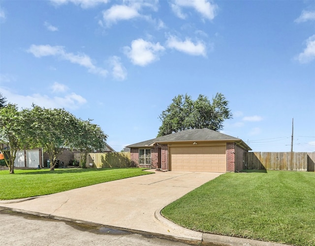 3445 Van Ness Dr, Alvin, TX 77511 - view of front of property featuring brick siding, an attached garage, concrete driveway, and a shingled roof