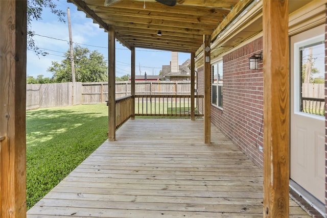 3445 Van Ness Dr, Alvin, TX 77511 - wooden deck featuring a fenced backyard