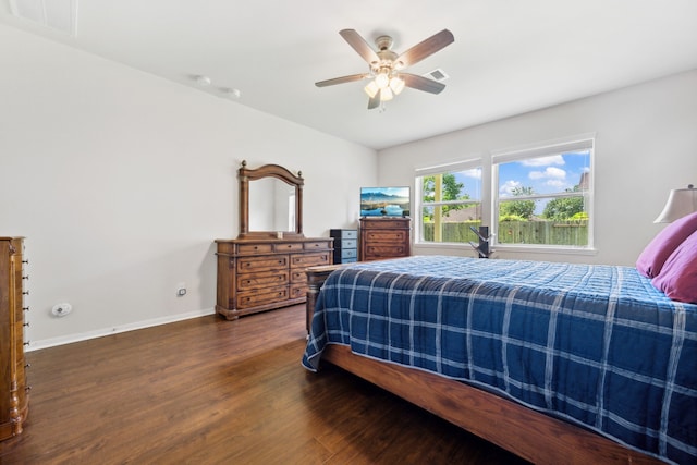 11134 Sun River Falls Dr, Humble, TX 77396 - bedroom with wood finished floors and ceiling fan