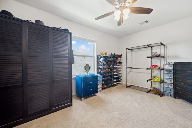 11134 Sun River Falls Dr, Humble, TX 77396 - carpeted bedroom with ceiling fan