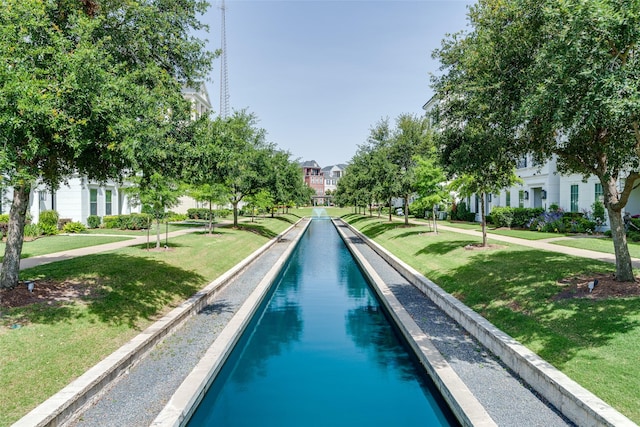 817 Blackshire Ln, Houston, TX 77055 - view of swimming pool with a lawn, a game area, and a residential view