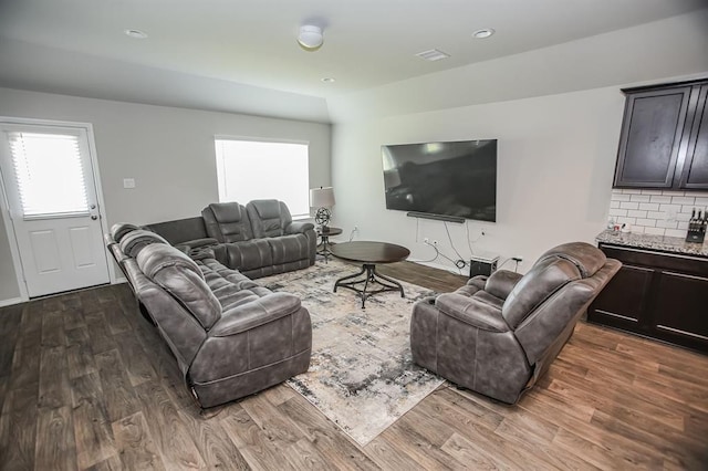 919 Bright Lotus Ln, Rosharon, TX 77583 - living area featuring wood finished floors