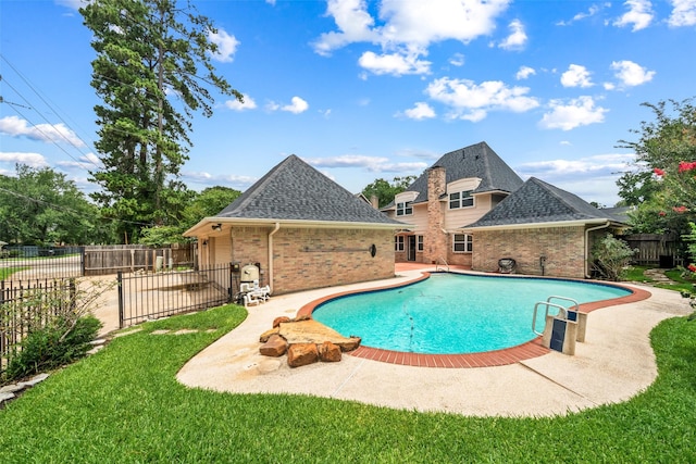 19011 Oakway Dr, Spring, TX 77388 - view of swimming pool with a patio area