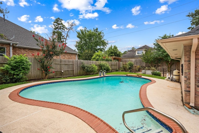 19011 Oakway Dr, Spring, TX 77388 - view of swimming pool with a fenced backyard and a patio area