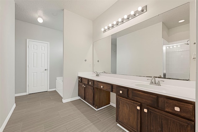 20014 Coyote Ridge Ln, Katy, TX 77449 - full bath featuring double vanity, a shower stall, and a bath