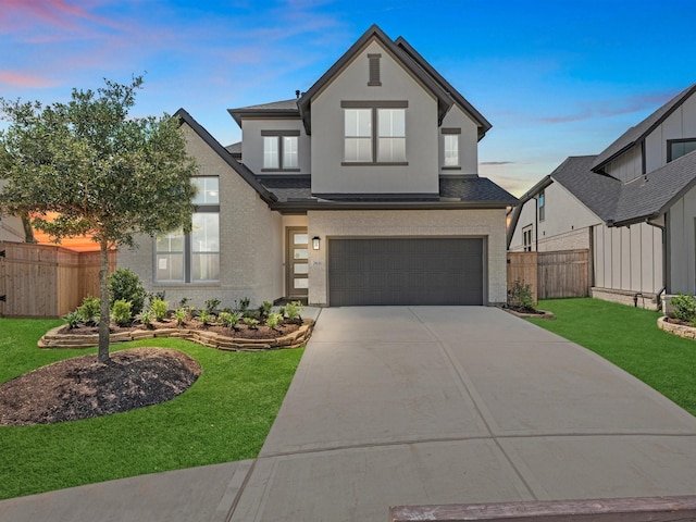 14939 Clover Meadow Ln, Montgomery, TX 77316 - view of front of property with a garage, driveway, a shingled roof, and stucco siding