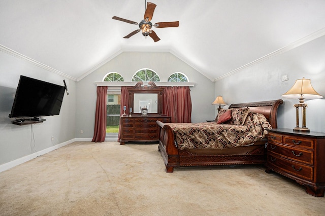 2128 Wimbleton Ct, Pearland, TX 77581 - carpeted bedroom featuring lofted ceiling and ceiling fan