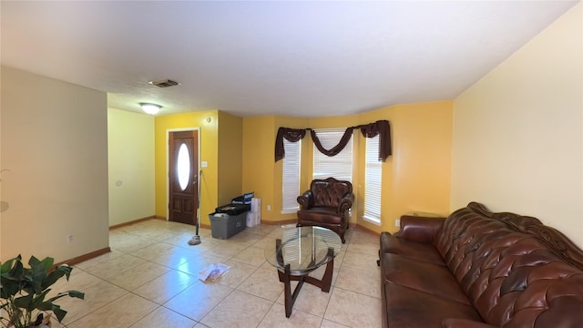 20930 Vista Trace Dr, Houston, TX 77073 - living area featuring light tile patterned floors and baseboards