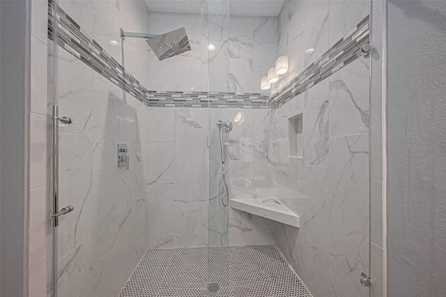 4001 Tanglewilde St Unit 1402, Houston, TX 77063 - full bathroom with a marble finish shower