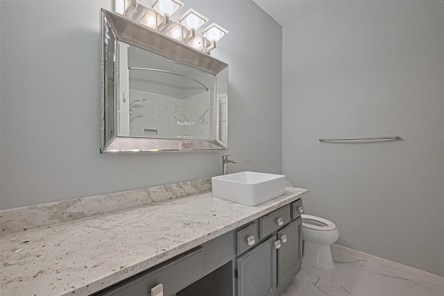 4001 Tanglewilde St Unit 1402, Houston, TX 77063 - full bathroom with vanity, a shower, and marble finish floors