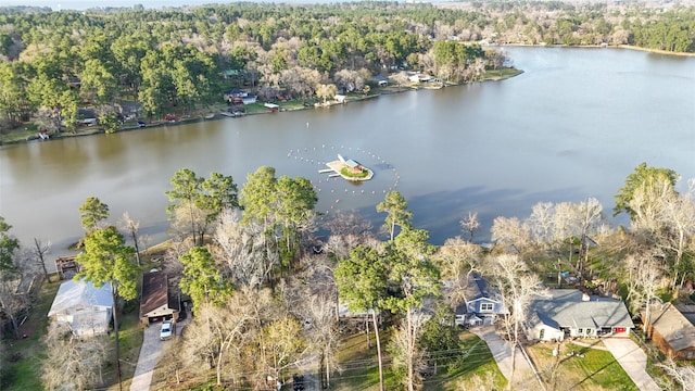13318 Southshore Dr, Conroe, TX 77304 - aerial perspective of suburban area featuring a large body of water