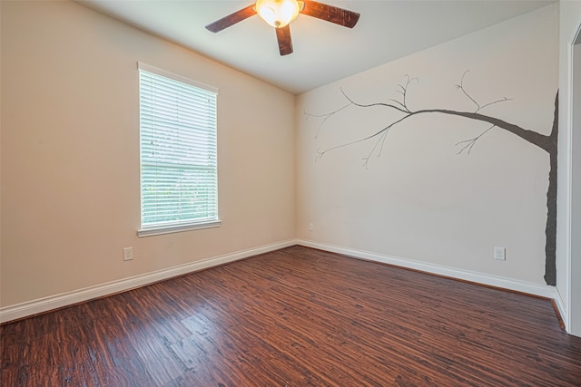 10022 Foggy Riv, Missouri City, TX 77459 - empty room featuring a ceiling fan, plenty of natural light, and wood finished floors