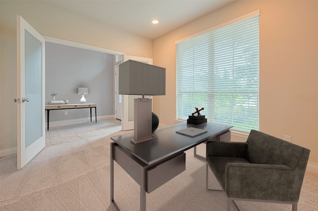 10022 Foggy Riv, Missouri City, TX 77459 - office area featuring light carpet and recessed lighting