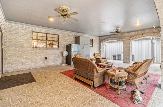 1454 Oday, Pearland, TX 77581 - view of patio with a ceiling fan