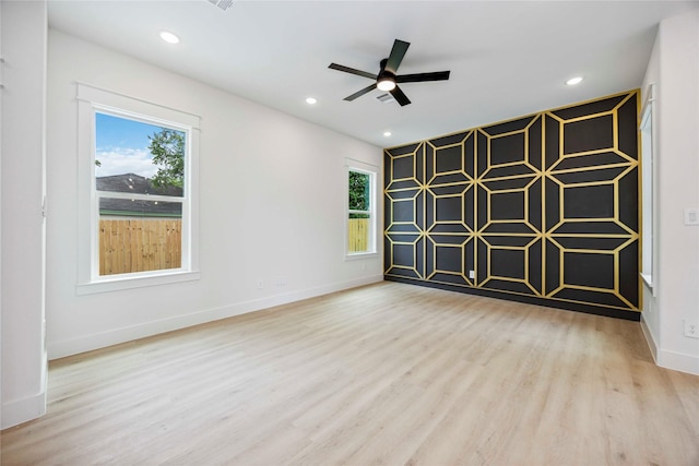 4601 Newberry St A/B, Unit A/B Houston, TX 77051 - spare room with wood finished floors, a ceiling fan, and recessed lighting