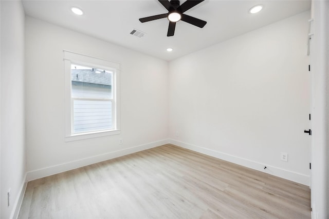 4601 Newberry St A/B, Unit A/B Houston, TX 77051 - unfurnished room with light wood-style flooring, ceiling fan, and recessed lighting