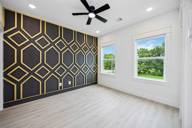 4601 Newberry St A/B, Unit A/B Houston, TX 77051 - unfurnished room featuring wood finished floors, a ceiling fan, and recessed lighting