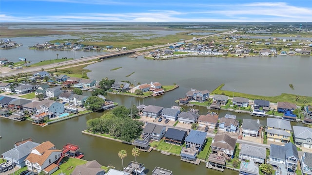 38 N Flamingo St, La Marque, TX 77568 - aerial perspective of suburban area featuring a nearby body of water